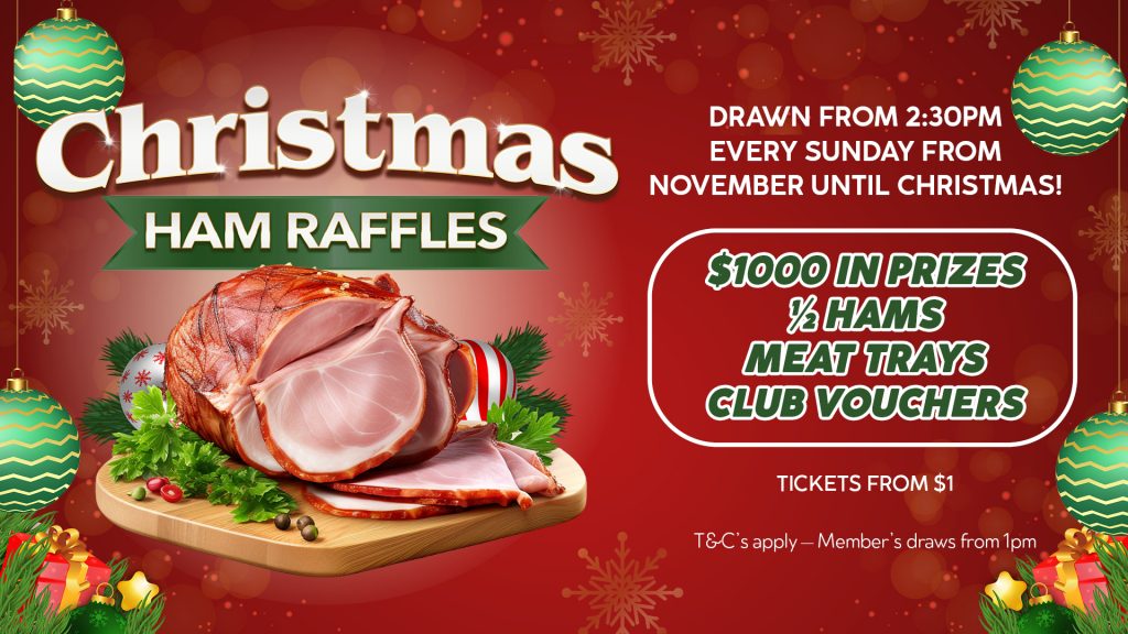 Club Robina Christmas Ham Raffle 16x9L