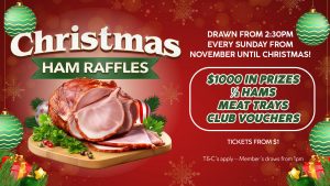 Club Robina Christmas Ham Raffle 16x9L